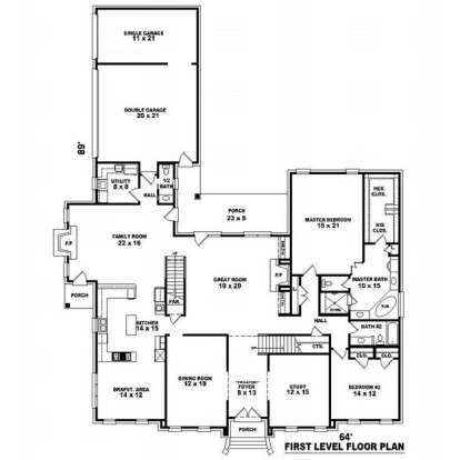 Floorplan 1 for House Plan #053-02146