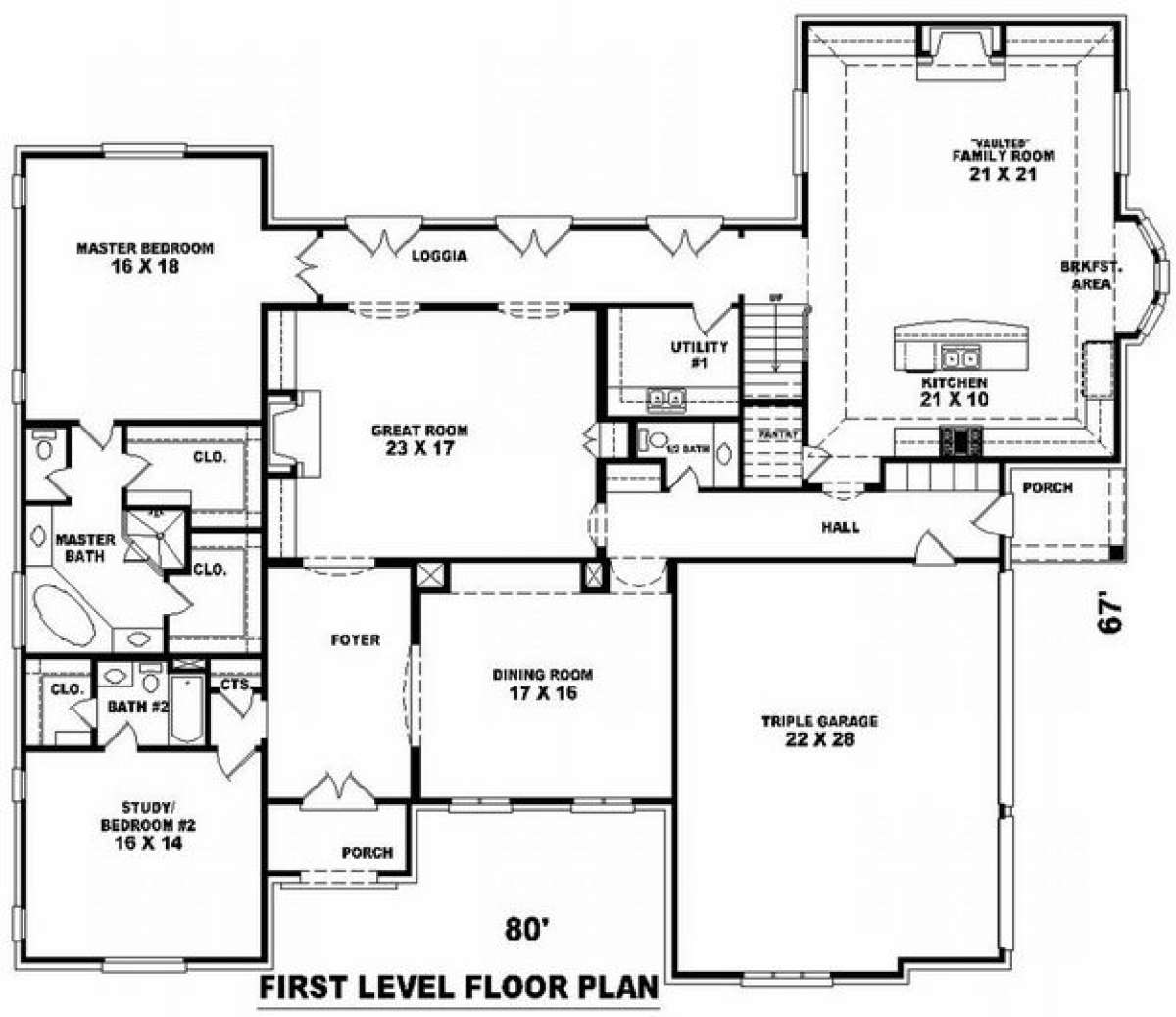 Floorplan 1 for House Plan #053-02148