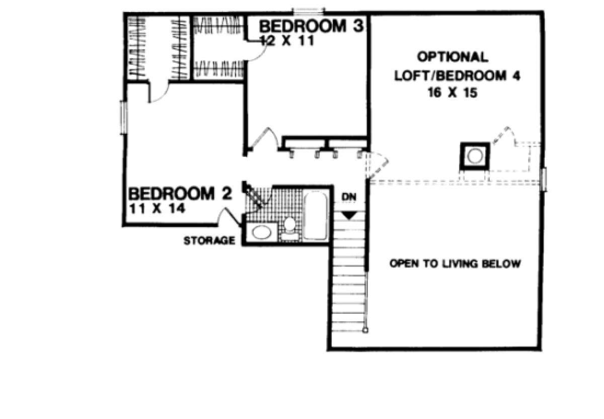 Second Floor for House Plan #036-00036