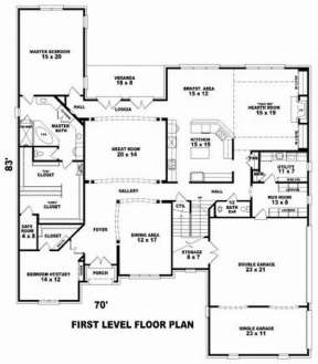 Floorplan 1 for House Plan #053-02160