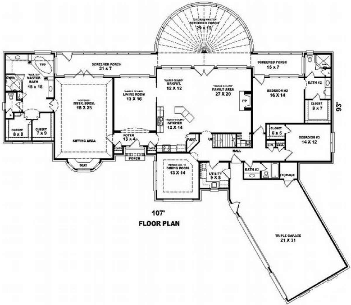 Floorplan 1 for House Plan #053-02161