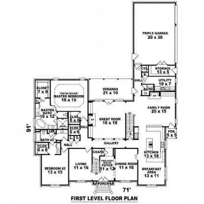 Floorplan 1 for House Plan #053-02168