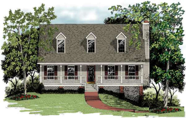 Country House Plan #036-00038 Elevation Photo