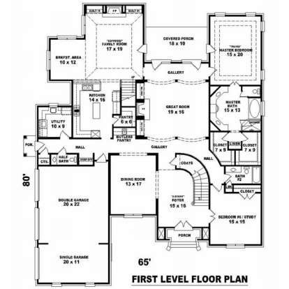 Floorplan 1 for House Plan #053-02180