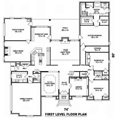 Floorplan 1 for House Plan #053-02181
