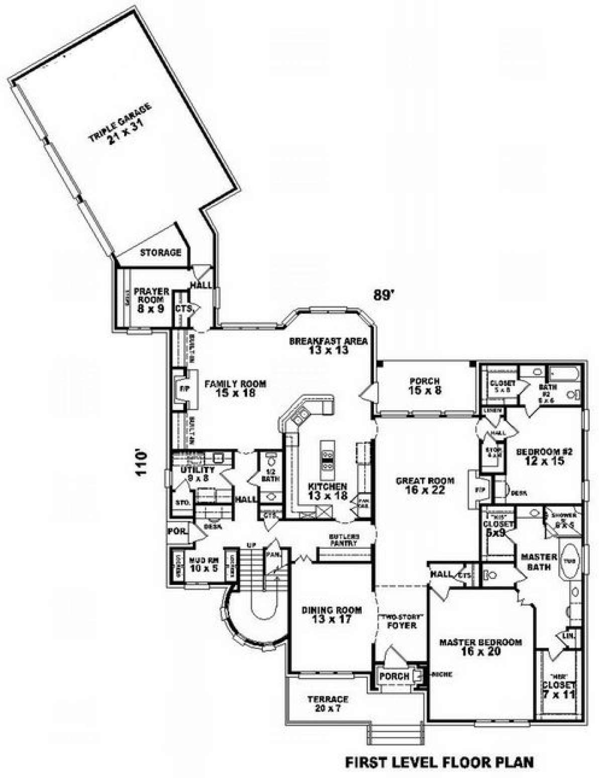 Floorplan 1 for House Plan #053-02182