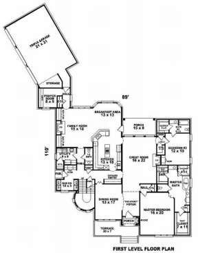 Floorplan 1 for House Plan #053-02183