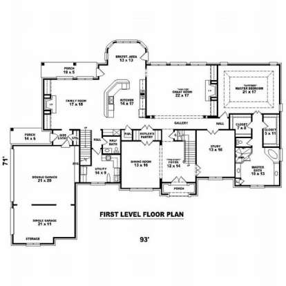 Floorplan 1 for House Plan #053-02186