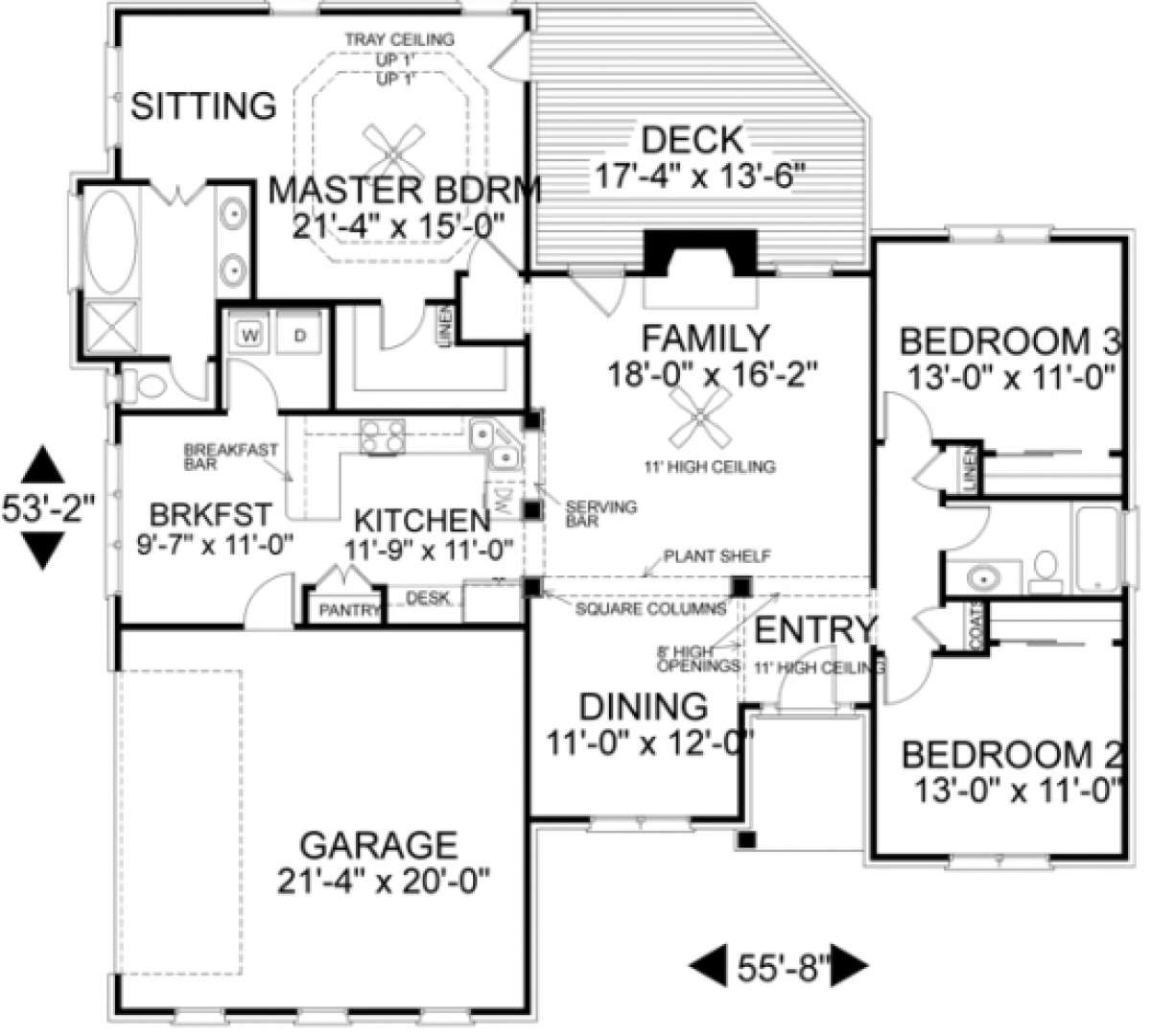 Floorplan for House Plan #036-00040