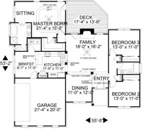 Floorplan for House Plan #036-00040