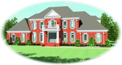 European House Plan #053-02191 Elevation Photo