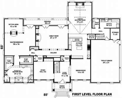 Floorplan 1 for House Plan #053-02191