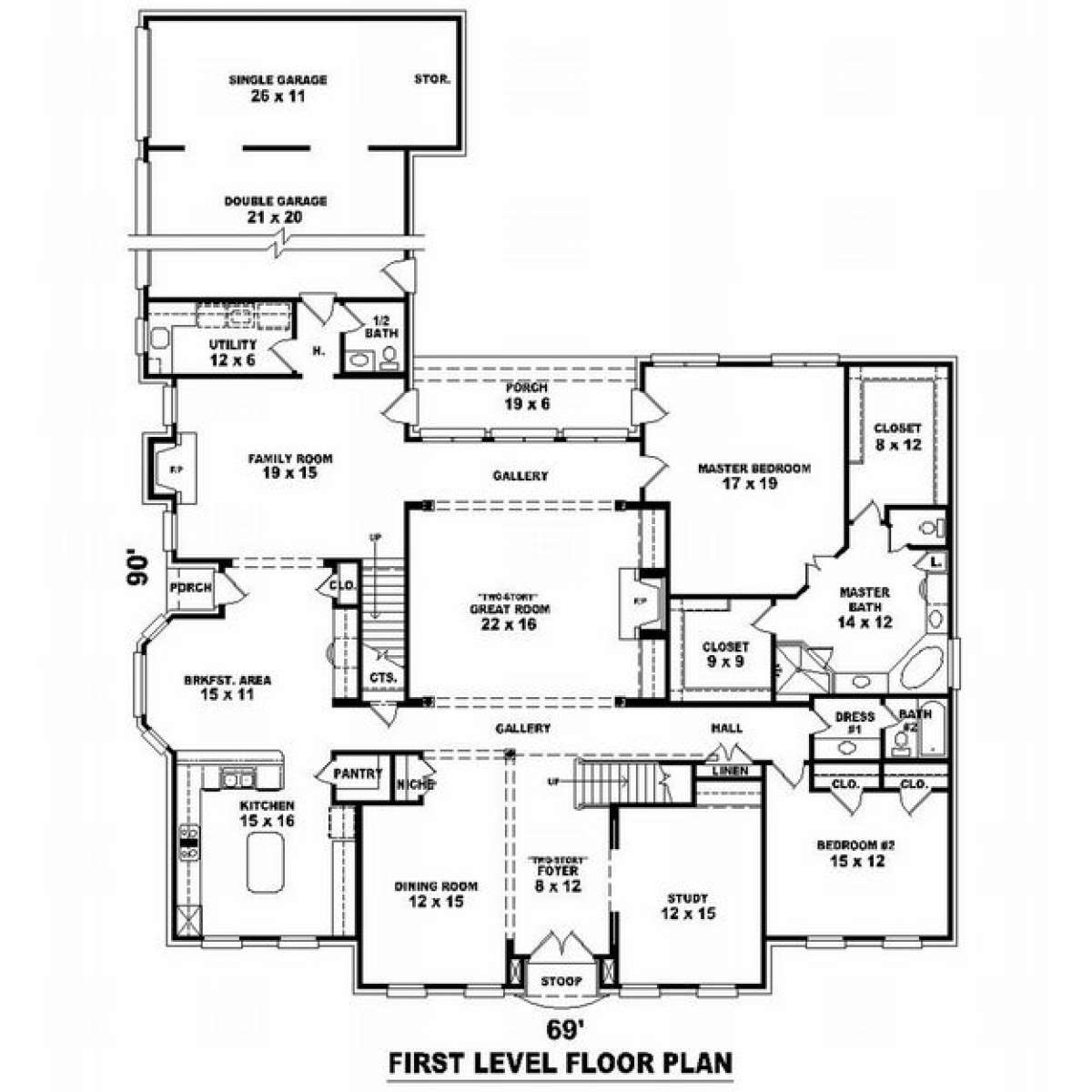 Floorplan 1 for House Plan #053-02195