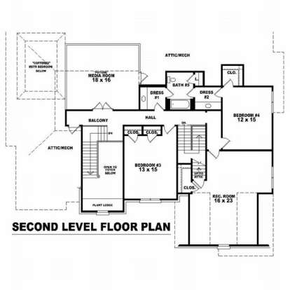 Floorplan 2 for House Plan #053-02200