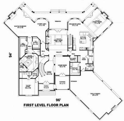 Floorplan 1 for House Plan #053-02201
