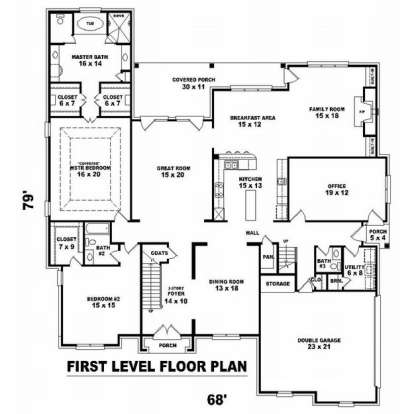 Floorplan 1 for House Plan #053-02202