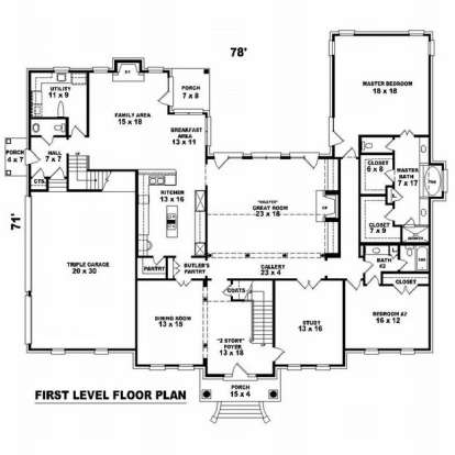 Floorplan 1 for House Plan #053-02205