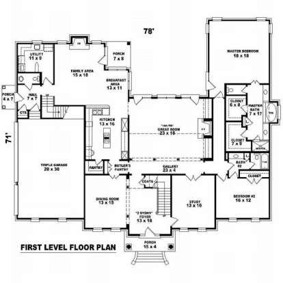 Floorplan 1 for House Plan #053-02207