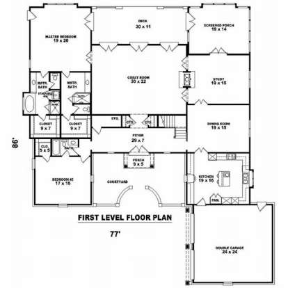 Floorplan 1 for House Plan #053-02211