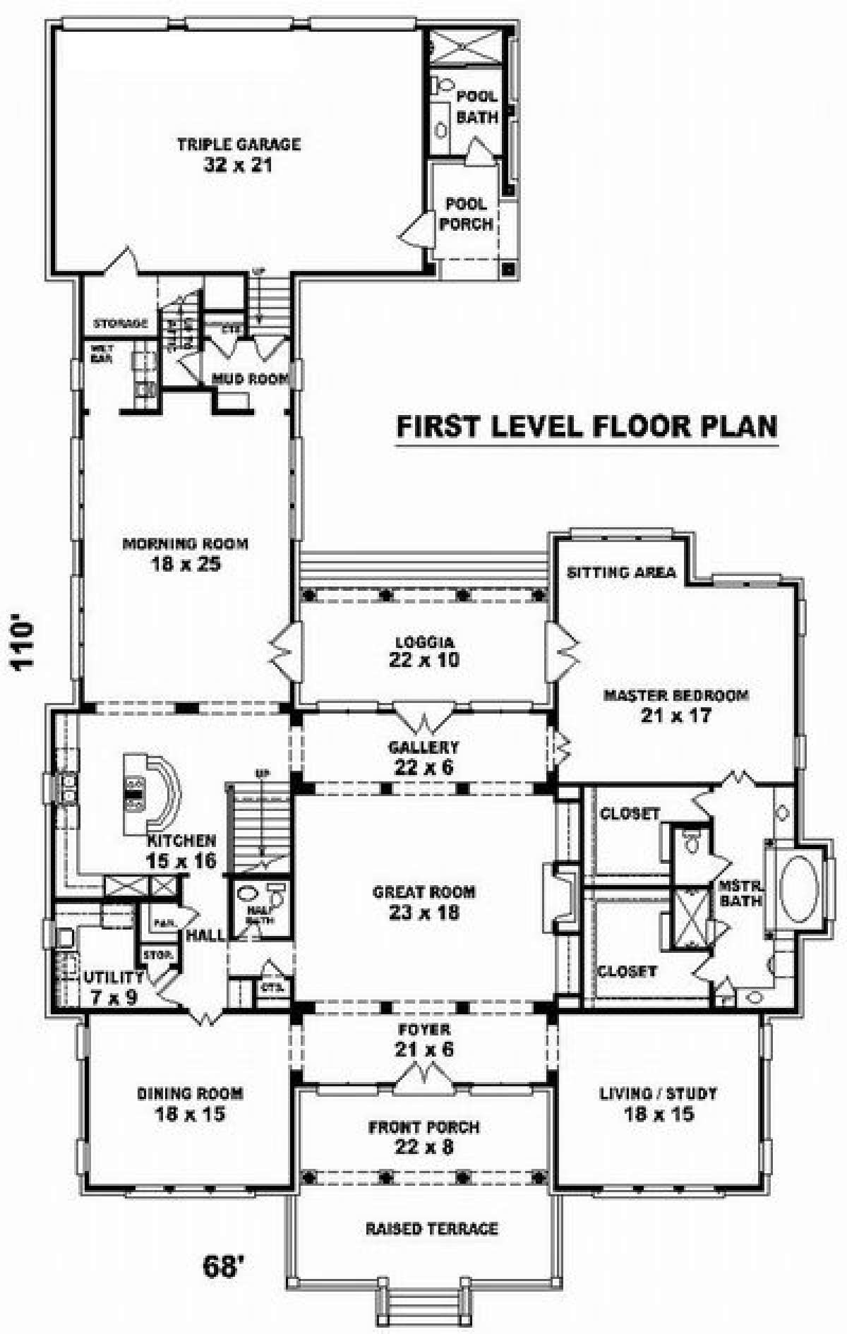 Floorplan 1 for House Plan #053-02213