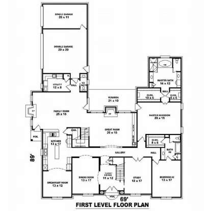 Floorplan 1 for House Plan #053-02215