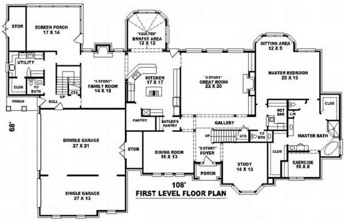 Floorplan 1 for House Plan #053-02216