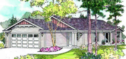 Ranch House Plan #035-00313 Elevation Photo