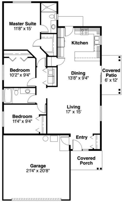 Floorplan 1 for House Plan #035-00313
