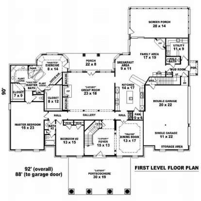 Floorplan 1 for House Plan #053-02220