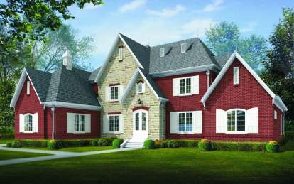 European House Plan #053-02221 Elevation Photo