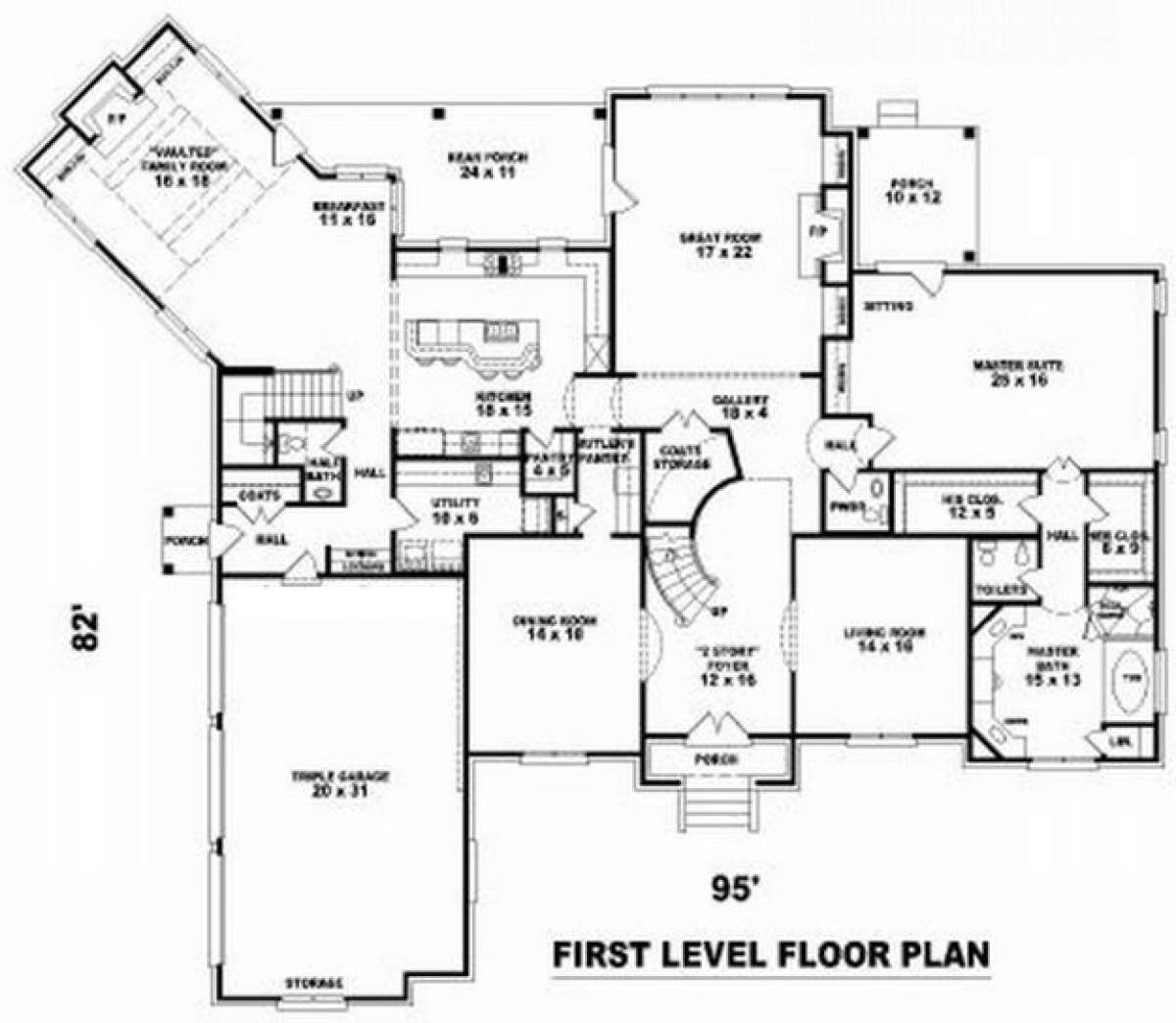 Floorplan 1 for House Plan #053-02221