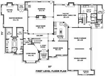 Floorplan 1 for House Plan #053-02225