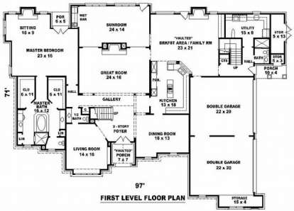Floorplan 1 for House Plan #053-02226
