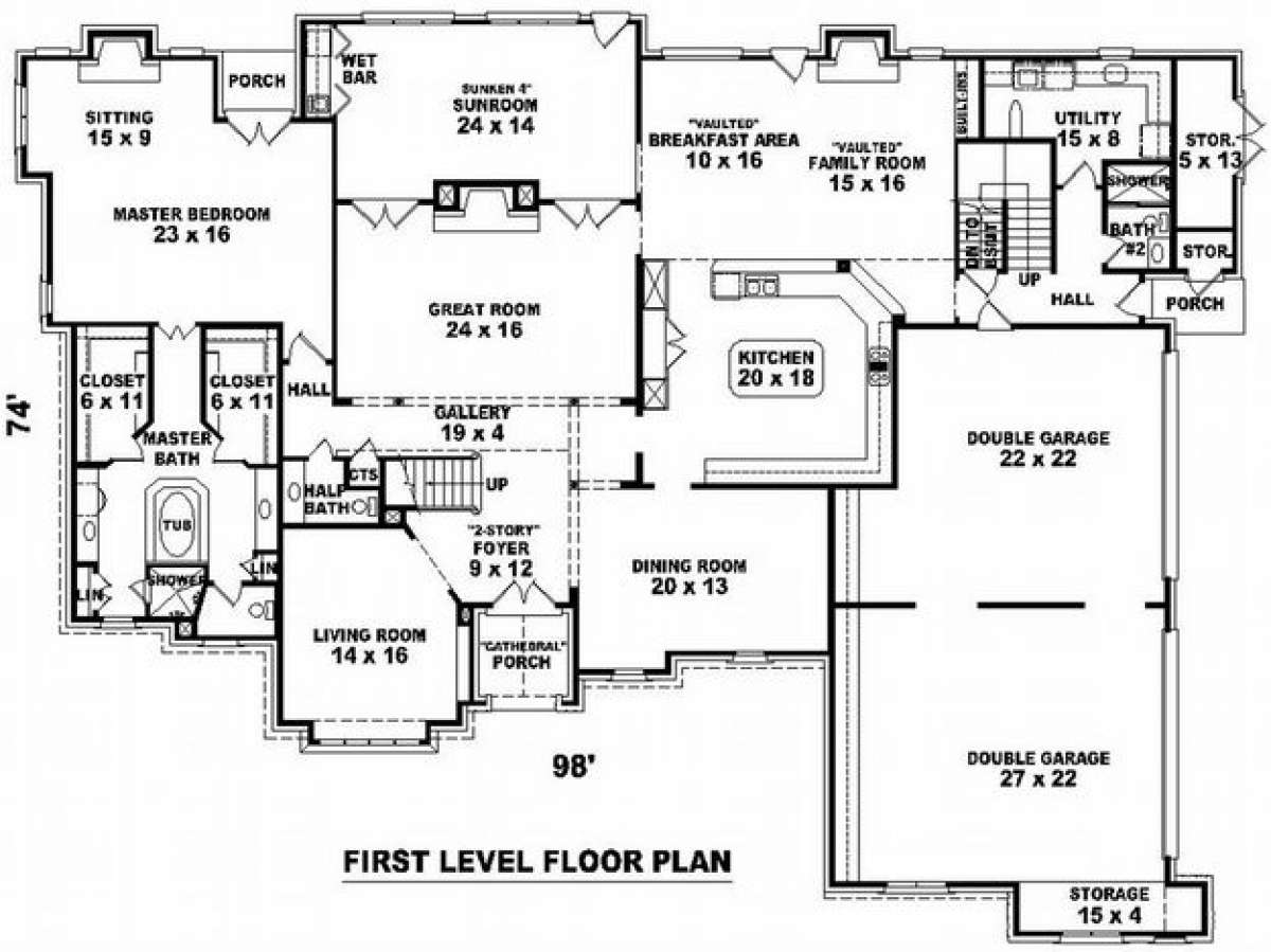 Floorplan 1 for House Plan #053-02235