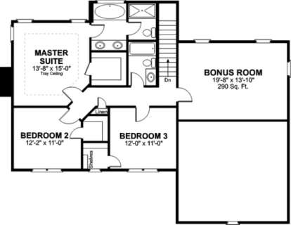 Second Floor for House Plan #036-00042