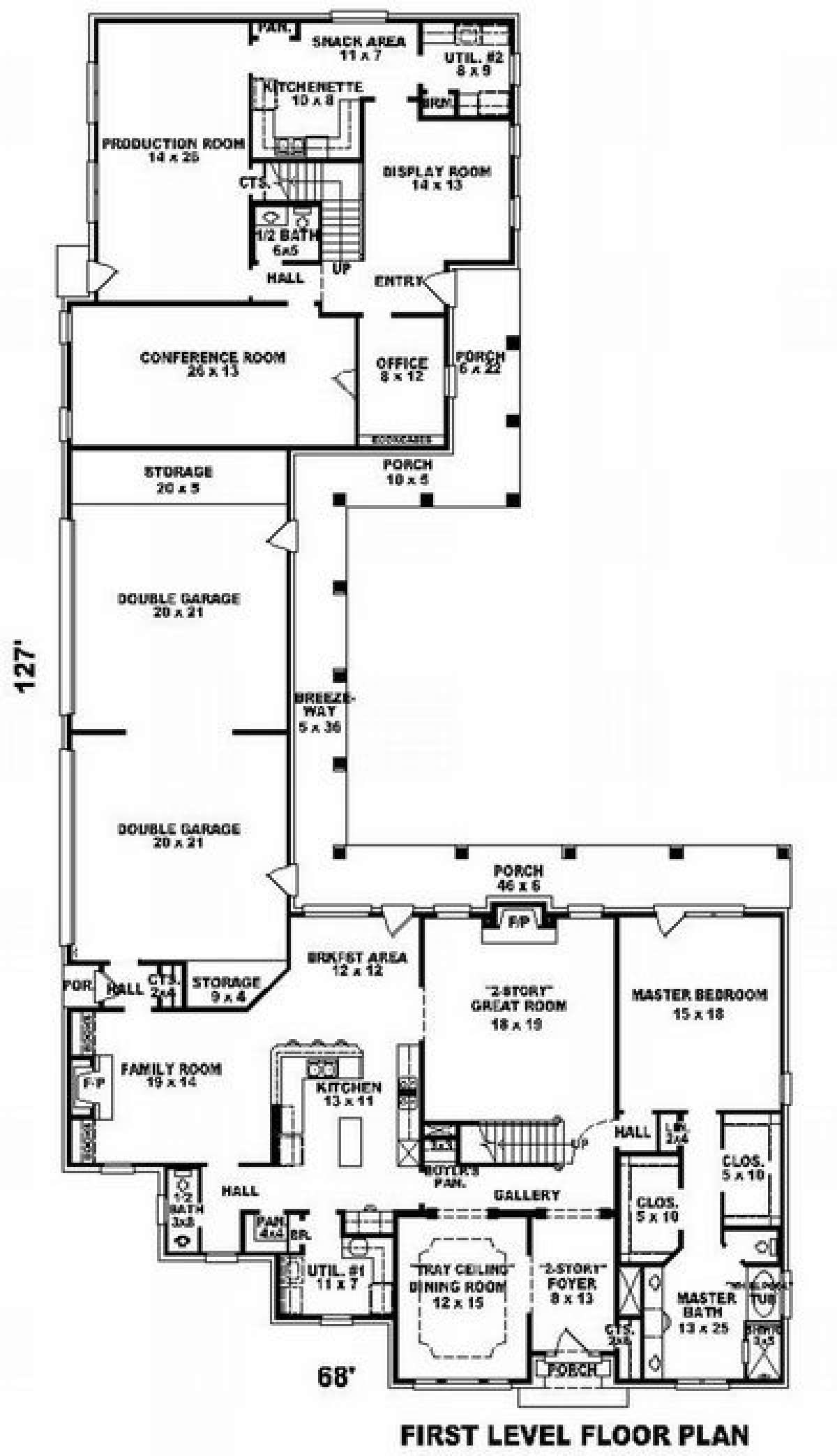 Floorplan 1 for House Plan #053-02244