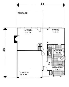 First Floor for House Plan #036-00043