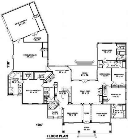 Floorplan1 for House Plan #053-02250