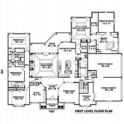 Floorplan 1 for House Plan #053-02254