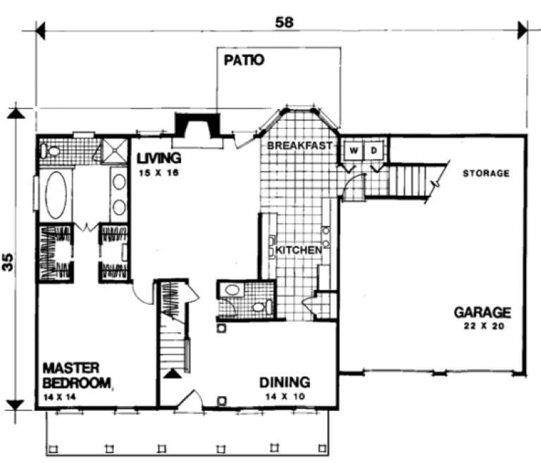 House Plan House Plan #1013 Drawing 1