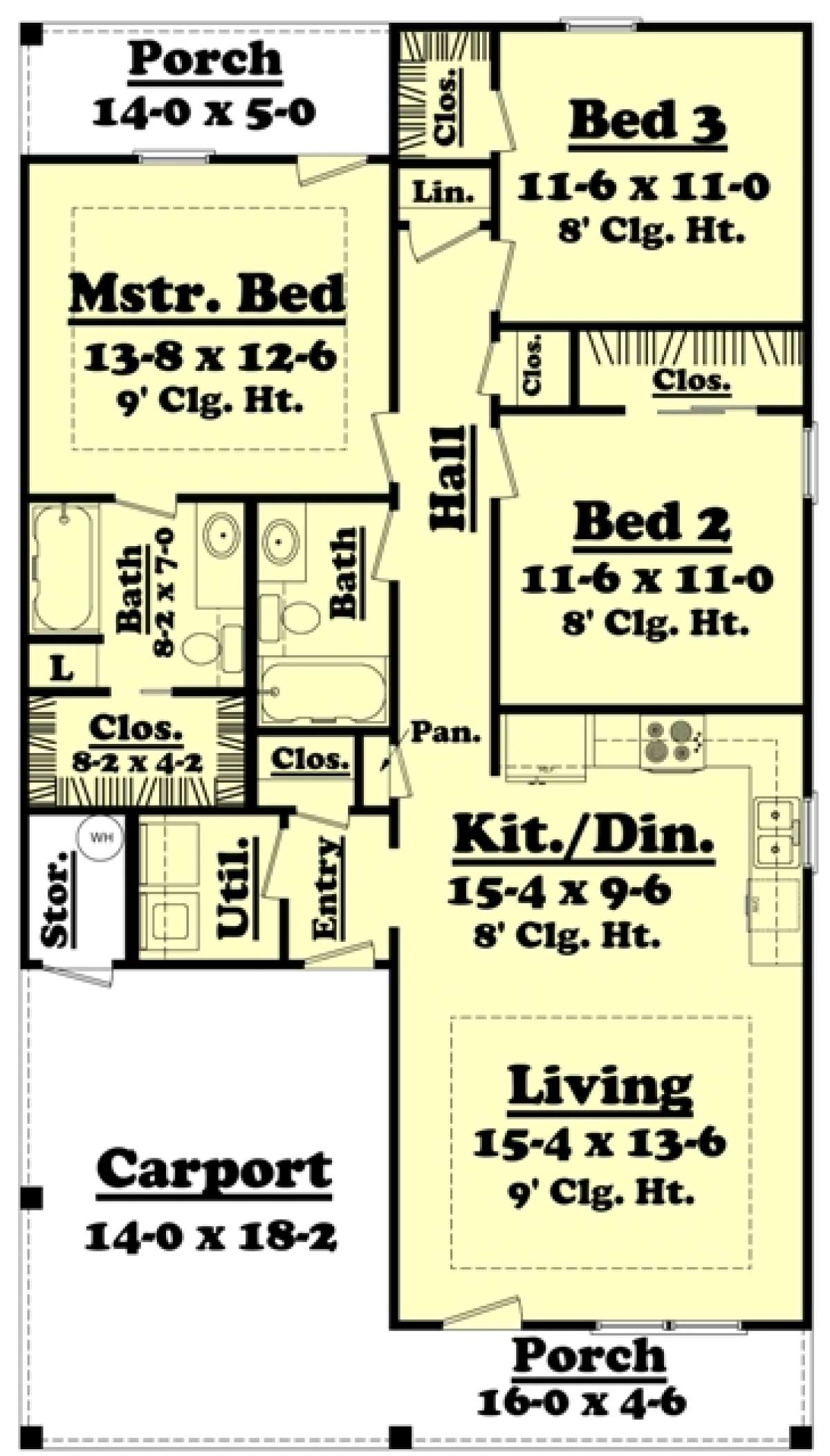 Main Floor for House Plan #041-00034