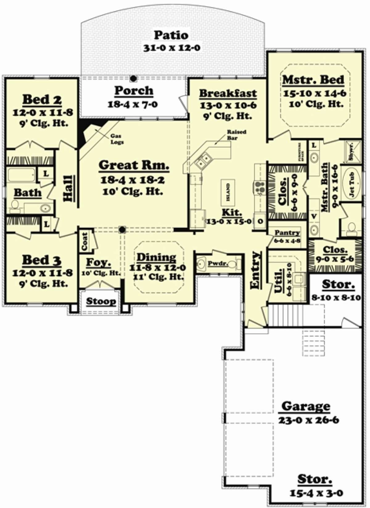 Main Floor for House Plan #041-00048