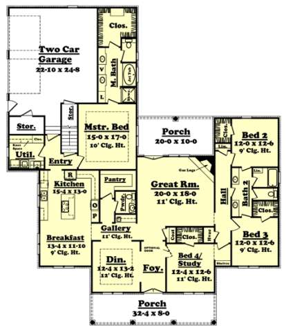 Main Floor for House Plan #041-00052