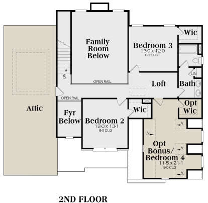 Second Floor for House Plan #009-00085