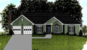 Ranch House Plan #036-00051 Elevation Photo