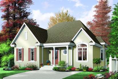 3 Bed, 1 Bath, 1321 Square Foot House Plan - #034-00265