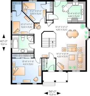 Floorplan 1 for House Plan #034-00265