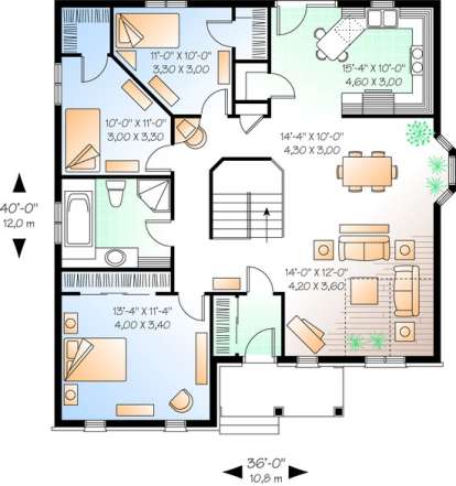 Floorplan1 for House Plan #034-00268