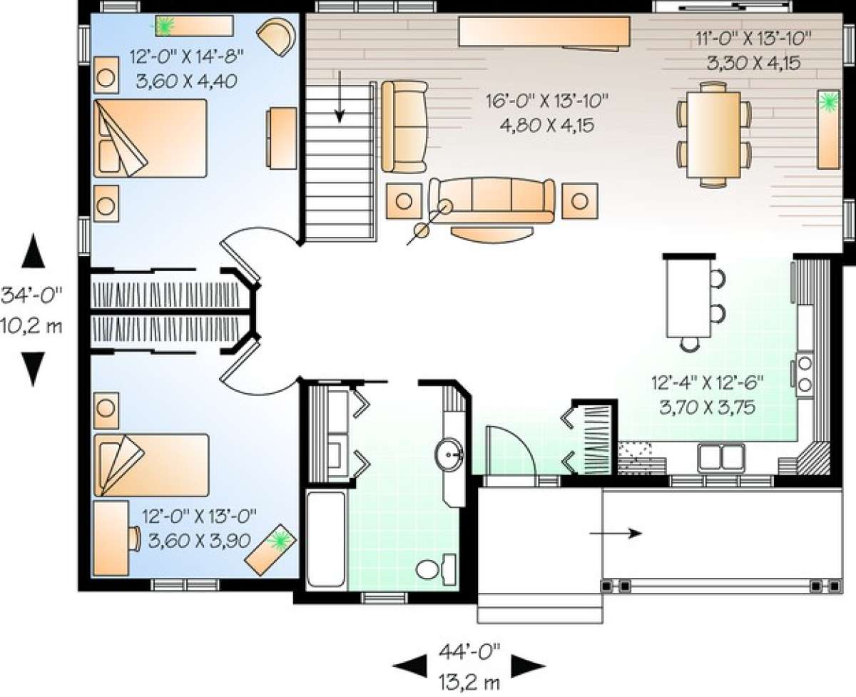 Main Floor for House Plan #034-00274