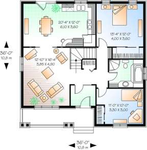 Floorplan 1 for House Plan #034-00276